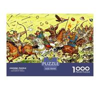 Raid des Archers Cavaliers nomades scythes Puzzle en Bois Imperméable Puzzles De 1000 Pièces pour Adultes Coloré De Décoration pour La Maison
