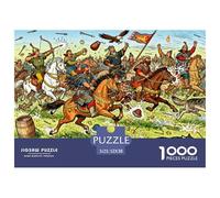 Raid des Archers Cavaliers nomades scythes Puzzle en Bois Imperméable Puzzles De 1000 Pièces pour Adultes Cadeaux Amusant Jeux Éducatifs
