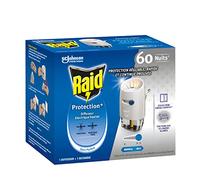 Raid Diffuseur Electrique Liquide Protection+ - Protection Réglable - Moustiques & Moustiques Tigres - 1 Diffuseur + 1 Recharge 60 Nuits