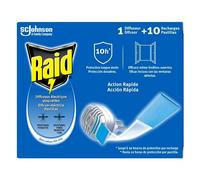 Raid Diffuseur Électrique en Plaquettes, 10 Recharges, Moustiques et Moustiques Tigres, Sans Odeur, Insecticide, Lot de 4