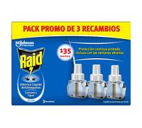 Raid ® Électrique liquide 135 nuits - Recharges anti-moustiques communes et tigre - 3 recharges de 45 nuits, l'emballage peut varier