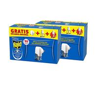 Raid® Lot de 2 prises anti-moustiques électriques liquides 90 nuits avec applicateur et 2 recharges 45 nuits