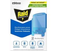 Raid Essentials Anti moucherons Recharge pour Piège Lumineux - Moucherons et mites - Sans Insecticides - 2 Recharges