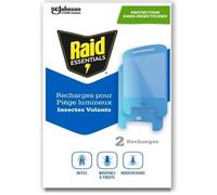 Raid Essentials Anti moucherons Recharge pour Piège Lumineux - Moucherons et mites - Sans Insecticides - 2 Recharges