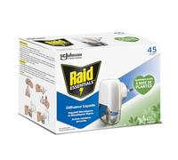 RAID ESSENTIALS DIFFUSEUR ÉLECTRIQUE LIQUIDE ANTI-MOUSTIQUES, DIFFUSEUR + RECHARGE, 45 NUITS, 32 ml