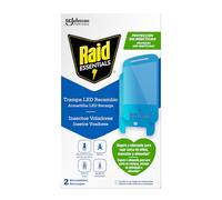 Raid Essentials Lot de 2 recharges pour piège LED Anti-Mouches, Anti-Mouches et Mites, sans Insecticide, Protection 24/7 Contre Les Insectes Volants pour Usage intérieur