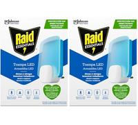Raid Essentials Piège LED Anti-Mouches, Anti-Mouches et Mites, sans Insecticide, sans Danger pour Toute la Famille, sans Odeur et sans résidus, Usage intérieur, 1 Appareil et 1 pièce de Rechange.