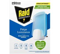 Raid Essentials Piège Lumineux-Piège Pour Insectes Volants-Sans Insecticides-1 Piège + 1 Recharge