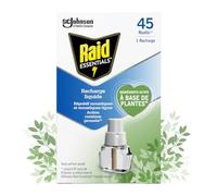 Raid Essentials Recharge Prise Anti-Moustiques Électrique Liquide - Répulsif Moustiques et Moustiques Tigres 45 Nuits - Senteur Herbal - 1 Recharge
