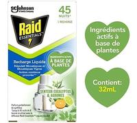 RAID ESSENTIALS RECHARGE ELECTRIQUE LIQUIDE REPULSIF MOUSTIQUES EUCALYPTUS & AGRUMES 45 NUITS 32ml