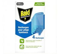 Raid Essentials Recharges Piège Lumineux Anti-mouches, Moucherons et Mites - Protection 24h/24 - Sans Insecticides - Utilisable en Présence d’Enfants et d’Animaux - Usage intérieur - 4 Recharges