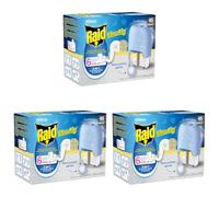 Raid Family Diffuseur Electrique Liquide - Moustiques et Moustiques Tigres 45 Nuits - Sans Parfum Ajouté - 1 Diffuseur et 1 Recharge (Lot de 3)