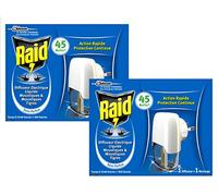 RAID Lot de 2 Diffuseur Electrique 45 Nuits sans parfum action rapide et continue contre moustiques et moustiques tigres