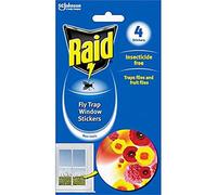 Raid Lot de 4 Autocollants pour fenêtre piège à Mouches