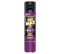 Raid Max Aérosol Multi-Insectes - Action Rapide - Elimine les Punaises - 1 Aérosol