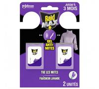 Raid Gels anti-mites Lavande – Protège vêtements jusqu'à 3 mois – Certification Woolmark – 2 gels
