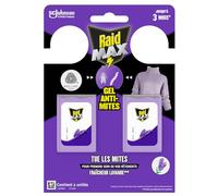 Raid Max Gels Anti-Mites Parfum Lavande - Protège Les Vêtements Jusqu'à 3 Mois - Parfume Délicatement - Certification Woolmark - 2 Gels