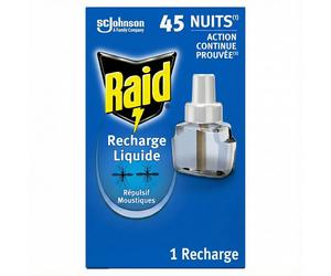 Raid Max Recharge Répulsif Anti-moustiques Action Continue, Sans Parfum, 45 Nuits, 32 ml