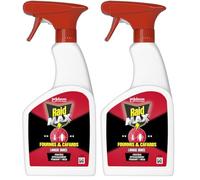 Raid Max Spray Fourmis & Cafards - Action Rapide & Protection Longue Durée - Sans Parfum - 1 Spray, 500 ml (Lot de 2)