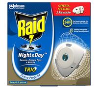 Raid Night & Day Trio Anti-moustiques à sable compressé, Lot de 2 recharges, sans parfum