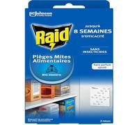 Raid Piège Mites Alimentaires - Piège Anti-Mites - Sans Insecticides - Jusqu'à 8 Semaines d'Efficacité - 2 Pièges