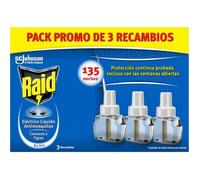 Raid Recharges anti-moustiques liquide 135 nuits – 3 x 45 nuits – Moustiques communs et tigre