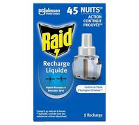 Raid Recharge Diffuseur Electrique Liquide - Répulsif Anti-Moustiques et Moustiques Tigres 45 Nuits - Contient de l'huile d'Eucalyptus Citriodora - 1 Recharge