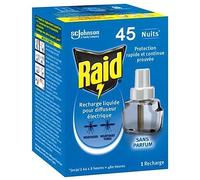 Raid Recharge Electrique Liquide 45 Nuits 3en1 - Moustiques & Moustiques Tigres - 1 Recharge 45 Nuits