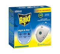 Raid Recharges Prise Anti-Moustiques Night & Day - Protection Multi-Insectes - 2 Recharges