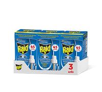 Raid - Recharge pour diffuseur électrique anti-moustiques communs et tigre, 3 x 45 nuits (Pack de 3 recharges, 135 nuits)