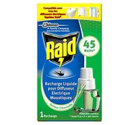 Raid Recharge pour Diffuseur Électrique Liquide, Senteur Citronnelle, Anti-Moustiques, 45 Nuits, Insecticide - Lot de 4