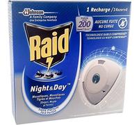 Raid Recharge pour Diffuseur Électrique à Sable Compressé, Anti-Moustiques, Moustiques Tigres et Mouches, Night & Day, Insecticide