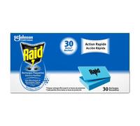 Raid Recharges Plaquettes Moustiques pour Diffuseur Électrique sans Odeur, 4 x 30 plaquettes