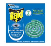 RAID anti-moustiques et moustiques tigres 10 spirales + 1 socle