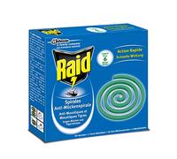 Raid - Spirales Extérieures Anti-Moustiques & Moustiques Tigres - Action Rapide Jusqu'à 6h - 10 Spirales + 1 Socle Métallique