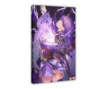 Raiden Shogun Genshin Impact 4 Poster sur toile pour décoration de chambre à coucher, bureau, chambre, cadeau, 50 x 75 cm