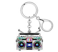 RAIDIN acrylique Saint-Valentin 80's 90's mignon cassette bande porte-clés pour femme voiture sac à main clés cadeaux (Nuage)