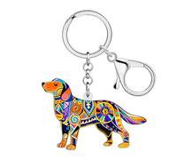 RAIDIN Boho Labrador Retriever Cadeaux pour Chien Porte-clés Cadeaux pour mamans de Chiens, Porte-clés en Acrylique pour Chiot Breloques pour Sac à Main et Accessoires