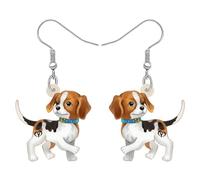 RAIDIN Boucles d'oreilles à pendantes chien mignon Bijoux en acrylique pour femmes filles Chiot Animaux de compagnie Cadeaux pour les amoureux des chiens (Beagle)