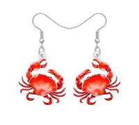 RAIDIN Boucles d'oreilles pendantes en acrylique avec animaux de l'océan, crabe, tortue, pieuvre, méduse pour femme, bijoux de vie marine, cadeaux pour fête sur la plage, Moyen, Acrylique, Pas de