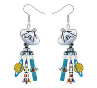 RAIDIN Boucles d'oreilles pendantes en acrylique espace céleste ovni fusée enseignants créatifs pour femmes filles Cadeaux d'appréciation de la planète pour la rentrée scolaire (Satellite)