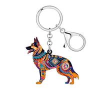 RAIDIN Porte-clés Boho Berger Allemand Cadeau Chien Chien Mère Cadeaux pour Femme Acrylique Chiot Porte-clés Porte-monnaie Sac Pendentif Accessoires