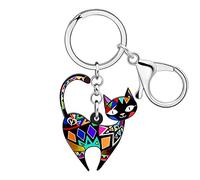 RAIDIN Porte-clés chat mignon en acrylique pour femmes filles Porte-clés chaton Bijoux Cadeaux pour voiture Portefeuille Sacs Clés Amoureux des chats (Fossile)
