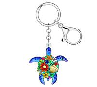 RAIDIN Porte-clés en acrylique mignon animaux marins crabe méduse requin tortue pieuvre bijoux cadeaux pour femmes clés de sac à main de voiture (Cobalt)