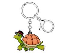 RAIDIN Porte-clés en acrylique mignon animaux marins crabe méduse requin tortue pieuvre bijoux cadeaux pour femmes clés de sac à main de voiture (Jaune)