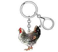 RAIDIN Porte-clés poule coq mignon en acrylique pour femmes filles Bijoux Les amateurs de poulet Cadeaux pour voiture Sacs à main Clés (Ombre)