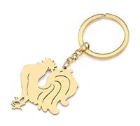 RAIDIN Porte-clés poule coq poulet mignon en acier inoxydable pour femmes et filles Cadeaux pour les clés de voiture Porte-monnaie (Or-100 Coq)