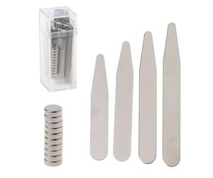Raidisseurs de col sécurisés, de col de chemise, renforts en acier inoxydable, parfaits pour les tenues professionnelles, magnétique