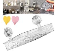 Raidley No Drill Clear Wall Caddy, Raidley Bathroom Storage Shelf, No-Drill Clear Wall Caddy Suction Cup Storage Innovation, Androf Acrylic Transparent Shower Storage (Triangle-Silver)