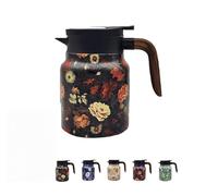 Raidley - Thermos à thé vintage à motif floral avec infuseur, mini cafetière chaude, carafe thermique en acier inoxydable avec couvercle pour boissons chaudes, 1 000 ml (style A)